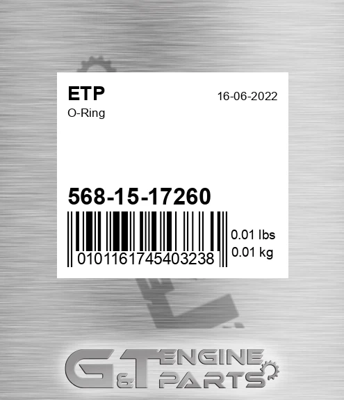 568-15-17260 O-ring for ETP