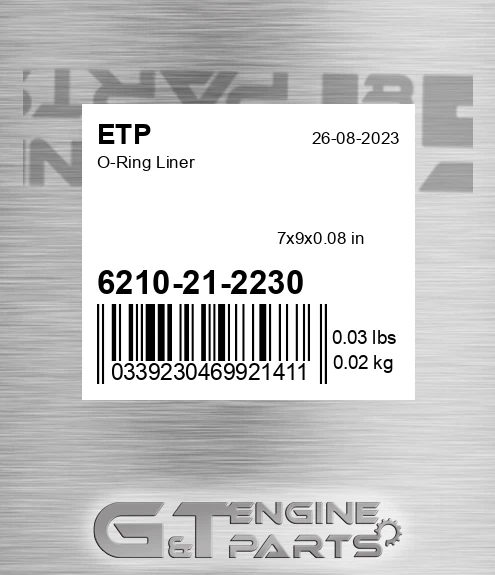 6210-21-2230 O-ring Liner