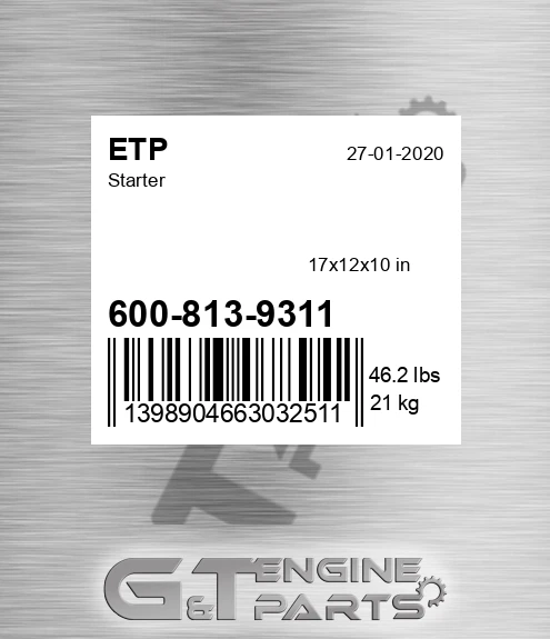 600-813-9311 Starter for ETP