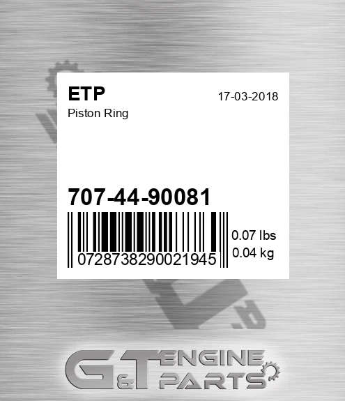 707-44-90081 Piston Ring for ETP