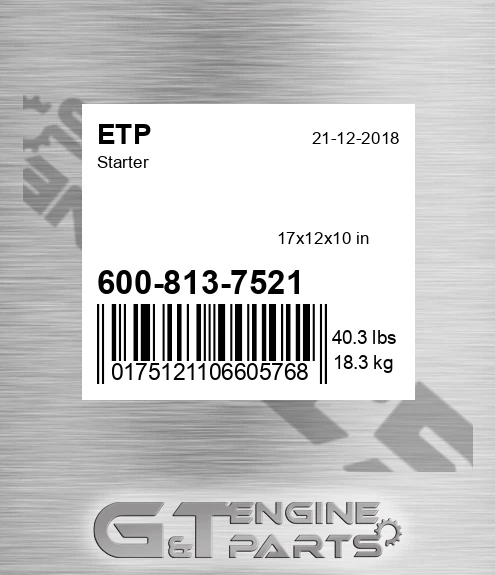 600-813-7521 Starter for ETP