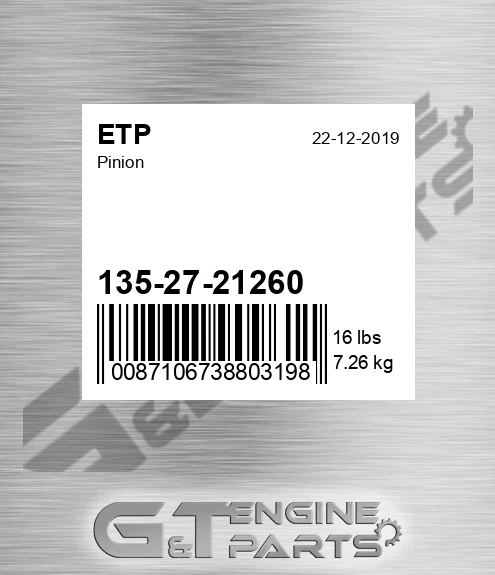 135-27-21260 Pinion