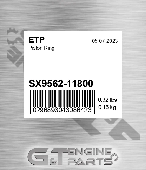 SX9562-11800 Piston Ring for ETP
