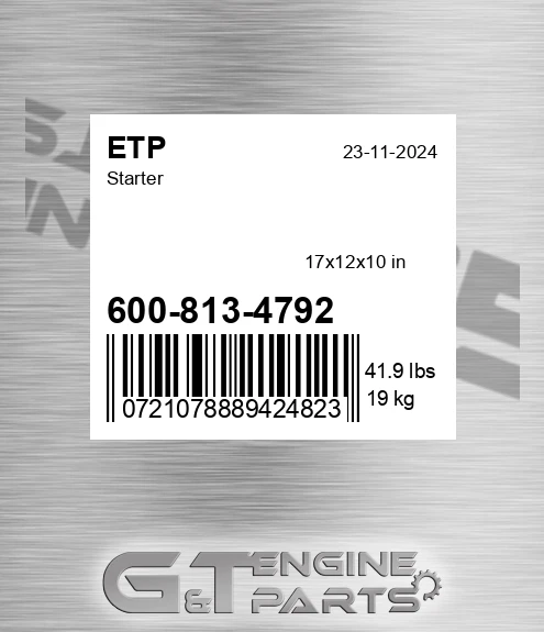 600-813-4792 Starter for ETP