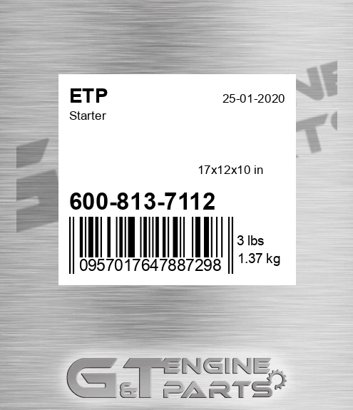 600-813-7112 Starter for ETP