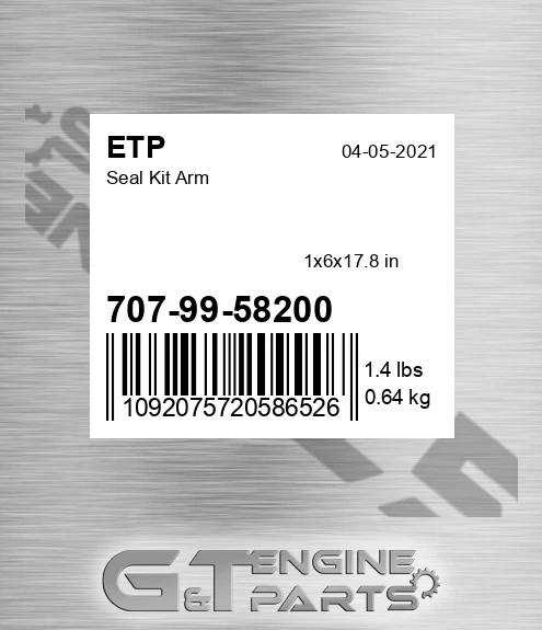 707-99-58200 Seal Kit Arm for ETP