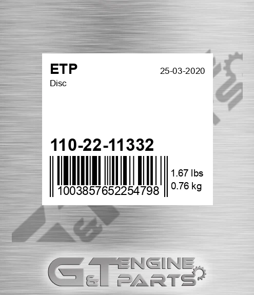 110-22-11332 Disc for ETP