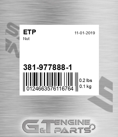 381-977888-1 Nut for ETP