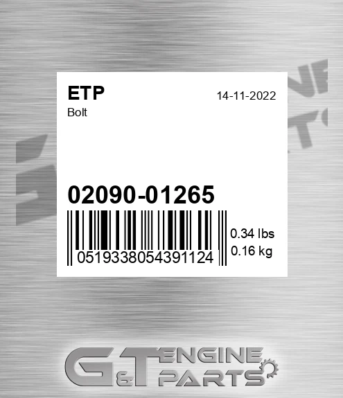 02090-01265 Bolt