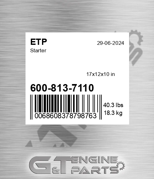 600-813-7110 Starter for ETP