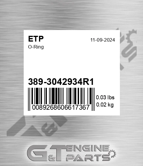 389-3042934R1 O-ring for ETP