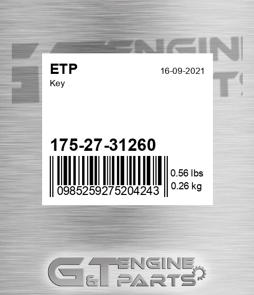 175-27-31260 Key for ETP