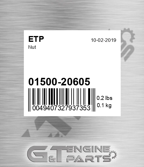 01500-20605 Nut for ETP