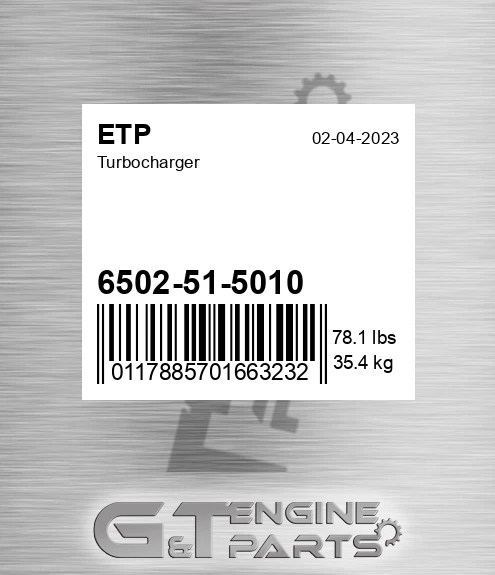 6502-51-5010 Turbocharger