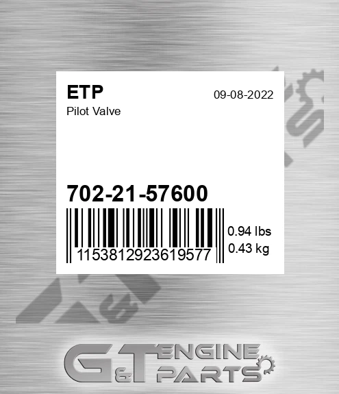 702-21-57600 Pilot Valve for ETP