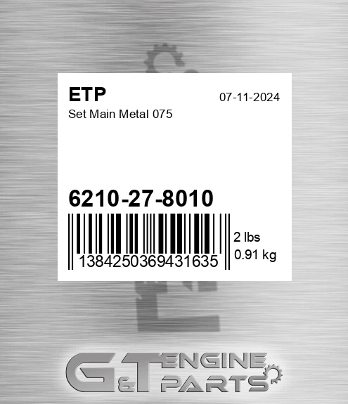 6210-27-8010 Set Main Metal 075