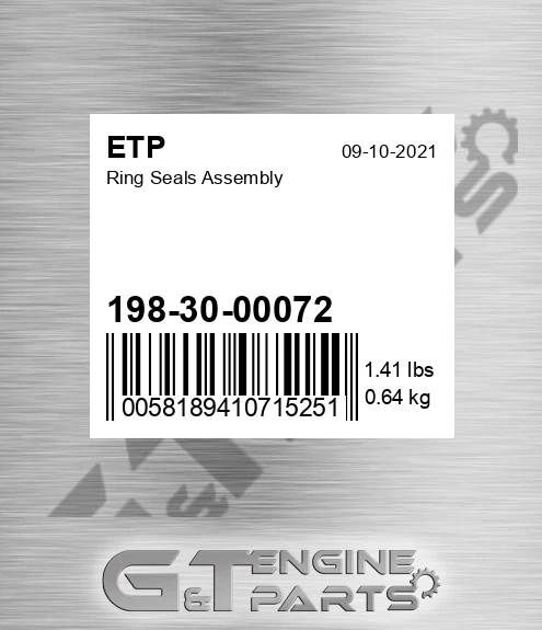 198-30-00072 Ring Seals Assembly