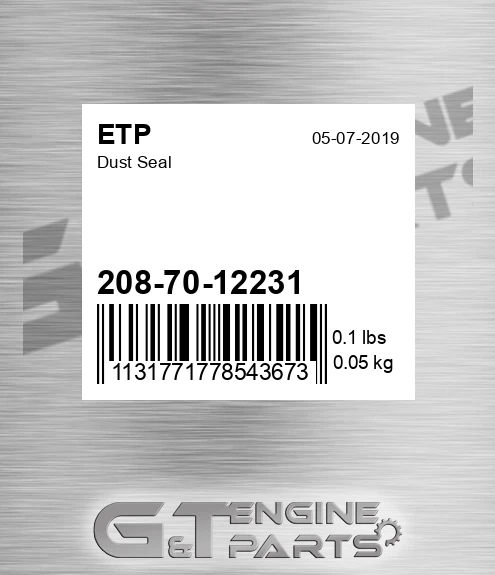 2087012231 Dust Seal for ETP