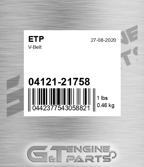 04121-21758 V-belt for ETP