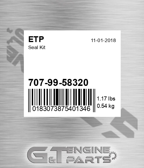 707-99-58320 Seal Kit for ETP