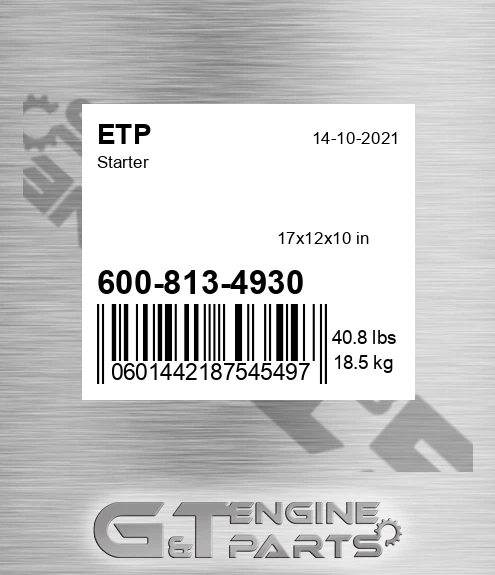 600-813-4930 Starter for ETP