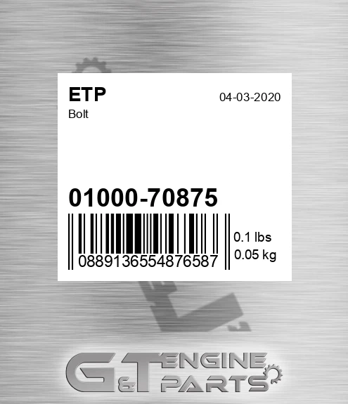 01000-70875 Bolt for ETP