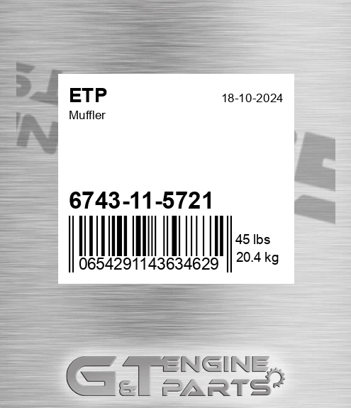 6743-11-5721 Muffler for ETP