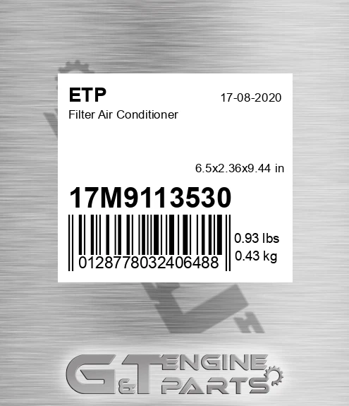 17M9113530 Filter Air Conditioner for ETP