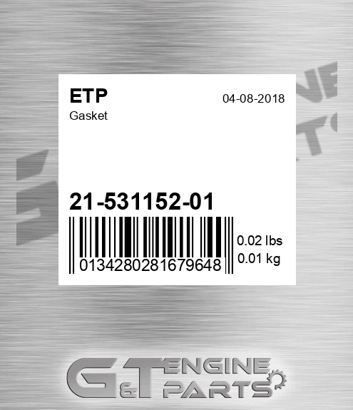 21-531152-01 Gasket for ETP