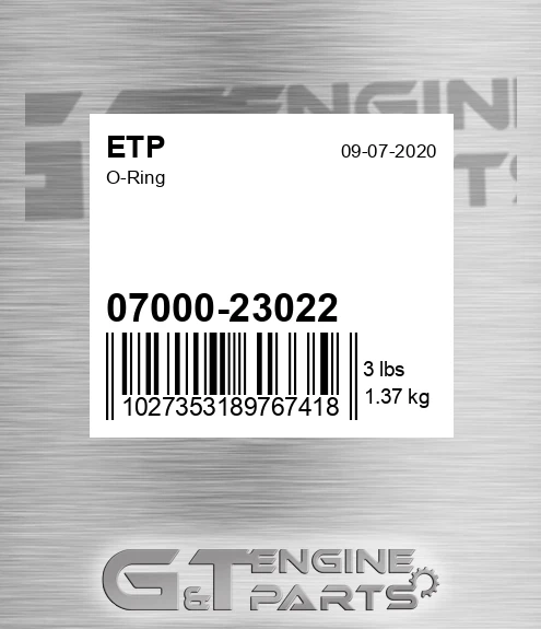 07000-23022 O-ring for ETP