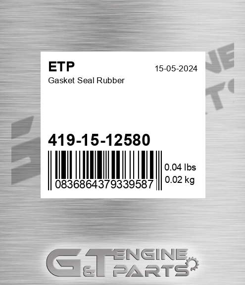 419-15-12580 Gasket Seal Rubber