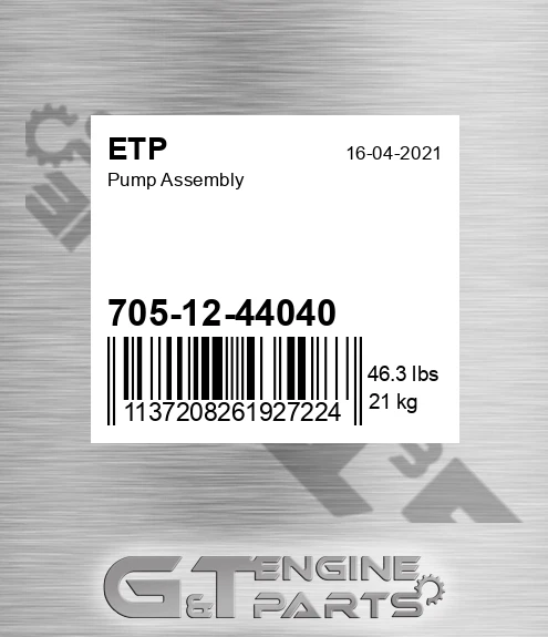 705-12-44040 Pump Assembly for ETP