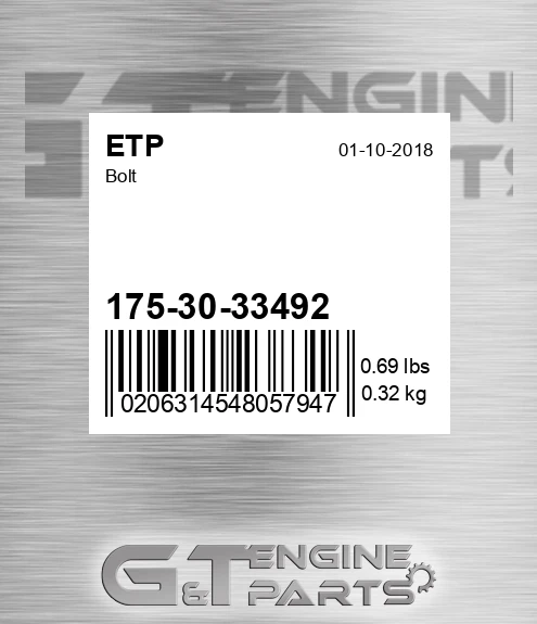 175-30-33492 Bolt for ETP