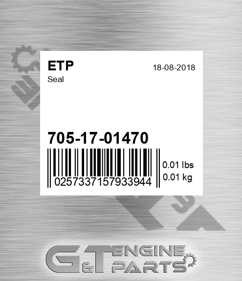 705-17-01470 Seal for ETP