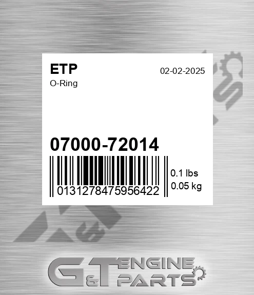 0700072014 O-ring for ETP