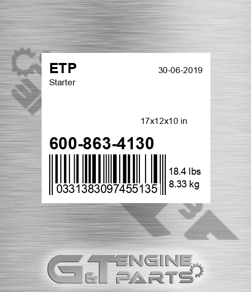 600-863-4130 Starter for ETP