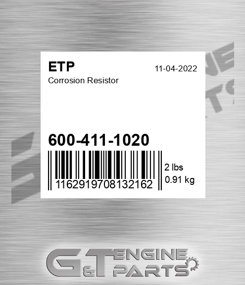 600-411-1020 Corrosion Resistor for ETP