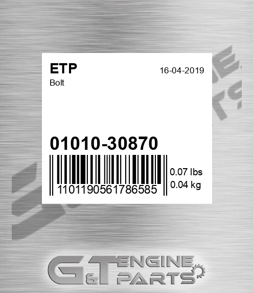 01010-30870 Bolt for ETP