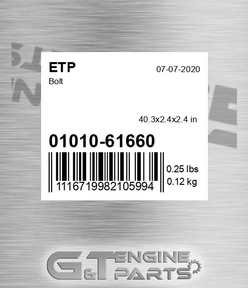 01010-61660 Bolt for ETP