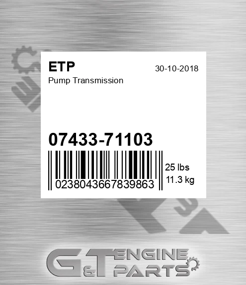 07433-71103 Pump Transmission