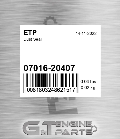 07016-20407 ETP Dust Seal