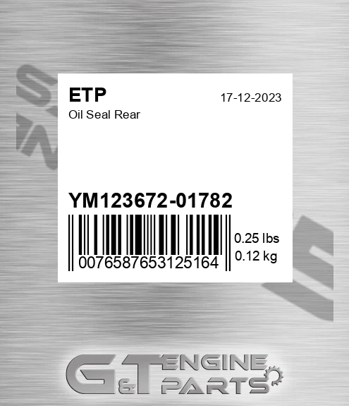 YM123672-01782 Oil Seal Rear