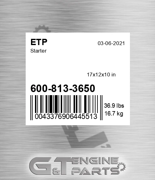 600-813-3650 Starter for ETP