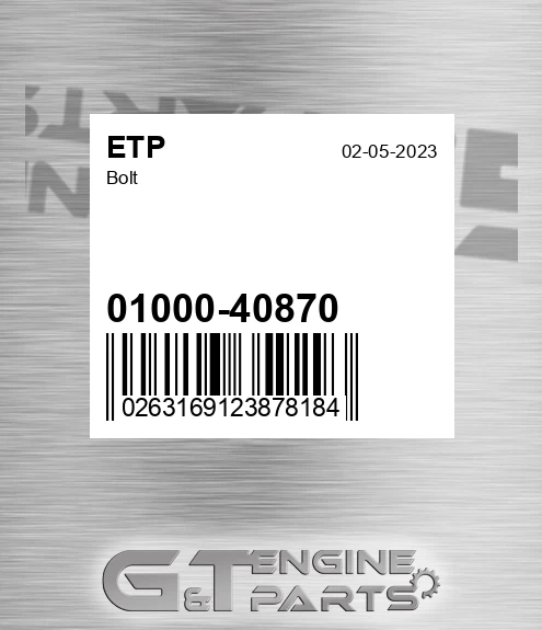 01000-40870 Bolt for ETP