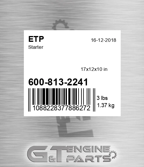 600-813-2241 Starter for ETP