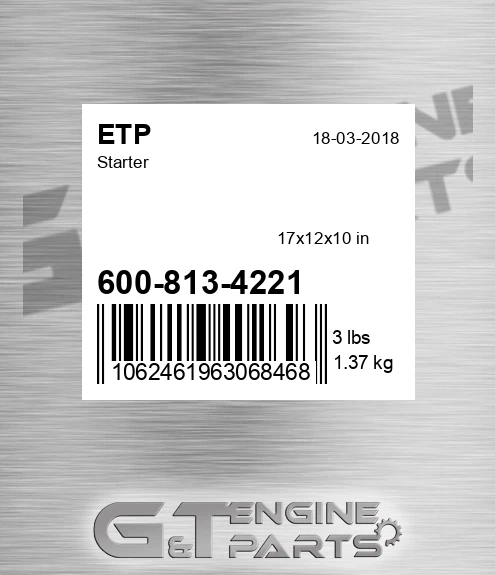 600-813-4221 Starter for ETP