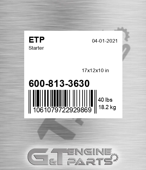 600-813-3630 Starter for ETP