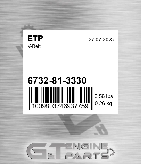6732-81-3330 V-belt for ETP