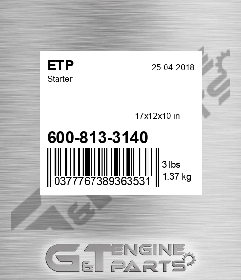 600-813-3140 Starter for ETP