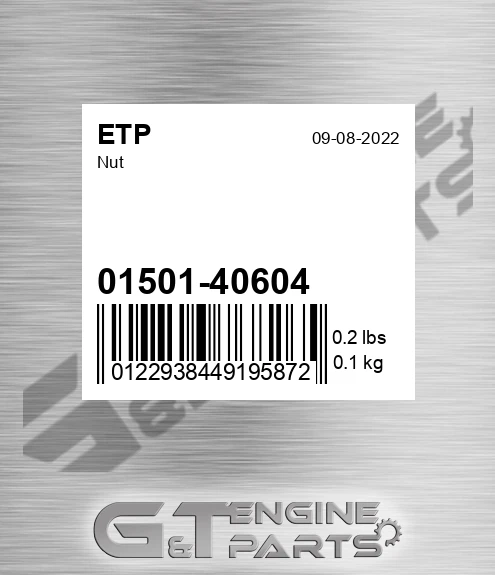 01501-40604 Nut for ETP